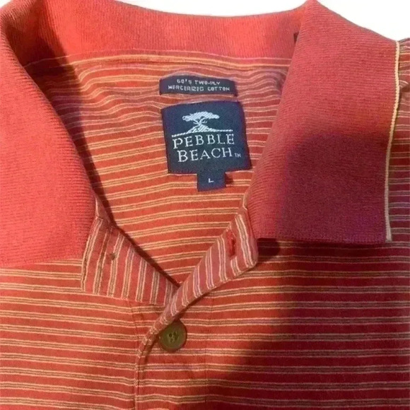 Pebble Beach Performance Mens Polo Golf Shirt Size Large Light Blue Button - Picture 11 of 11